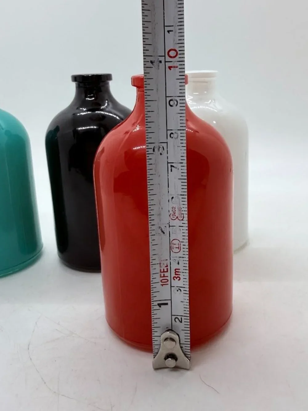 Set of 4 Colorful Glass Small Bud Vase Weed Pot Jars